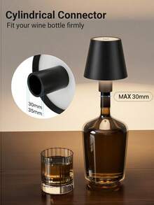 1pc LED Wine Bottle Lamp, Portable Table Light With Adjustable Dimmer, Transform Your Space From Romantic Restaurant To Cozy Bedroom, Perfect For Outdoor, Bar, Party & Bedside - Black - View 7