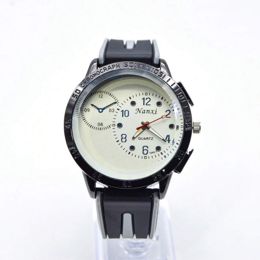 Reloj Digital para Hombre Estilo Ejecutivo y Sport Pulsera Moderna Versátil Función Cronógrafo, Calendario y Alarma Iluminación LED Impermeable para Uso Diario y Oficina - /Gris - Ver 1