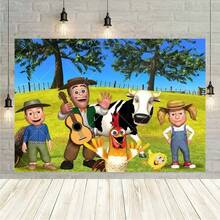 Green Grass Farm Theme Party Decoration  Background La Granja De Zenon Backdro Photo Backdrop Kids 1st Birthday Shower - 款式H - 查看 9
