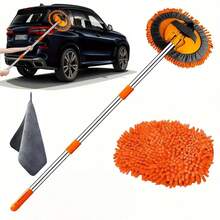 Bộ chổi và cây lau nhà 2 trong 1 dùng để vệ sinh xe hơi - Bọt biển sợi nhỏ mềm mại, cán dài, thích hợp để vệ sinh ô tô, xe tải, SUV, xe nhà di động, xe kéo và thuyền - Không gây hư hại hoặc trầy xước sơn. - Bàn chải vệ sinh + khăn lau - Xem 2
