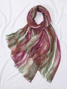 1 chiếc khăn choàng xếp ly nhiều màu ombre phong cách Bohemian dành cho nữ, thanh lịch và thời trang, phù hợp làm phụ kiện đội đầu khi ra ngoài, mềm mại và chắn gió, lý tưởng cho sử dụng hàng ngày, buổi tối, du lịch, đám cưới, giữ ấm nơi công sở, quà tặng ngày lễ, đi biển. - Nhiều màu - Xem 6