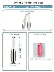 AXH 电池供电眼部按摩笔，小巧便携，面部及眼部护理，电池驱动，轻巧易携 - 白色 - 查看 3