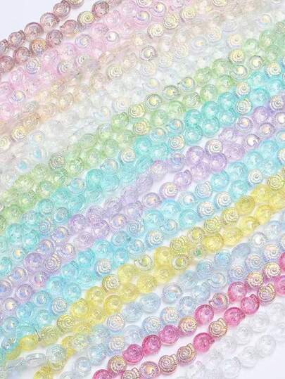 12毫米，10颗/包，AB彩水晶珠。海洋元素贝壳形捷克水晶玻璃珠。适用于制作珠宝、发夹、手工饰品、DIY手链配件、情人节礼物等。