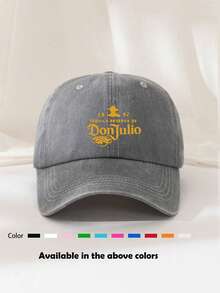 1顶男女通用“Don Julio”印花复古水洗棒球帽，运动可调节后扣帽，遮阳帽，弯檐帽，钓鱼帽，徒步帽，老爹帽，卡车司机帽，适合日常佩戴、户外骑行、旅行、钓鱼等各种场合，夏季、海滩、假日皆宜。 - 款式N - 查看 13