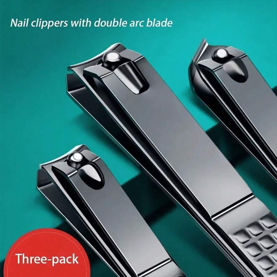 1/3pcs Super Sharp Nail Clipper Set, Suitable For Men And Women Adult Toe Nail Trimming, Black - B-Black - View 1