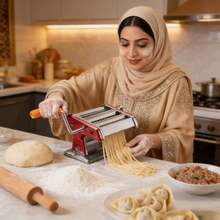 6-Setting Adjustable Stainless Steel Manual Pasta Maker, Homemade Noodle/Dumpling/Wonton Dough, Material, Time-Saving & Easy Storage, No Additive Pasta In 3 Minutes - Multicolor - View 13