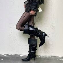 Retro's Pantyhose Spring, Summer, And Autumn, Ultra-Striped Y2K Jacquard Lace Hollow Fishnet Tights - Black - View 2