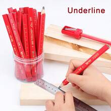 Carpenter Pencil, Flat Octagonal Carpenter Pencil, Black Carpenter Marking Pencil Lead, Professional Carpenter Marking, Professional Carpenter Pencil With Scale - Sets - View 2