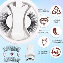 1 Pair Magnetic False Eyelashes Set, With Storage Box, Reusable, No Glue Needed, Magnetic Adsorption, Natural Crossed Lashes, Thick & Curly, Suitable For Party, Cartoon Style Lashes, Suitable For Repeated Use - Black - View 8
