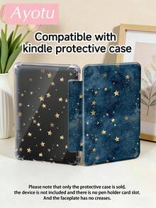 Ayotu 蓝色星空金色星星图案保护套，Y型支架翻盖设计，兼容iPad A16、iPad Pro 13/12.9/11、iPad Air 11/13、iPad mini、iPad Air 11英寸、Kindle（第11代，2024年发布）、Kindle Paperwhite（第12代，2024年发布） - 彩色 - 查看 9