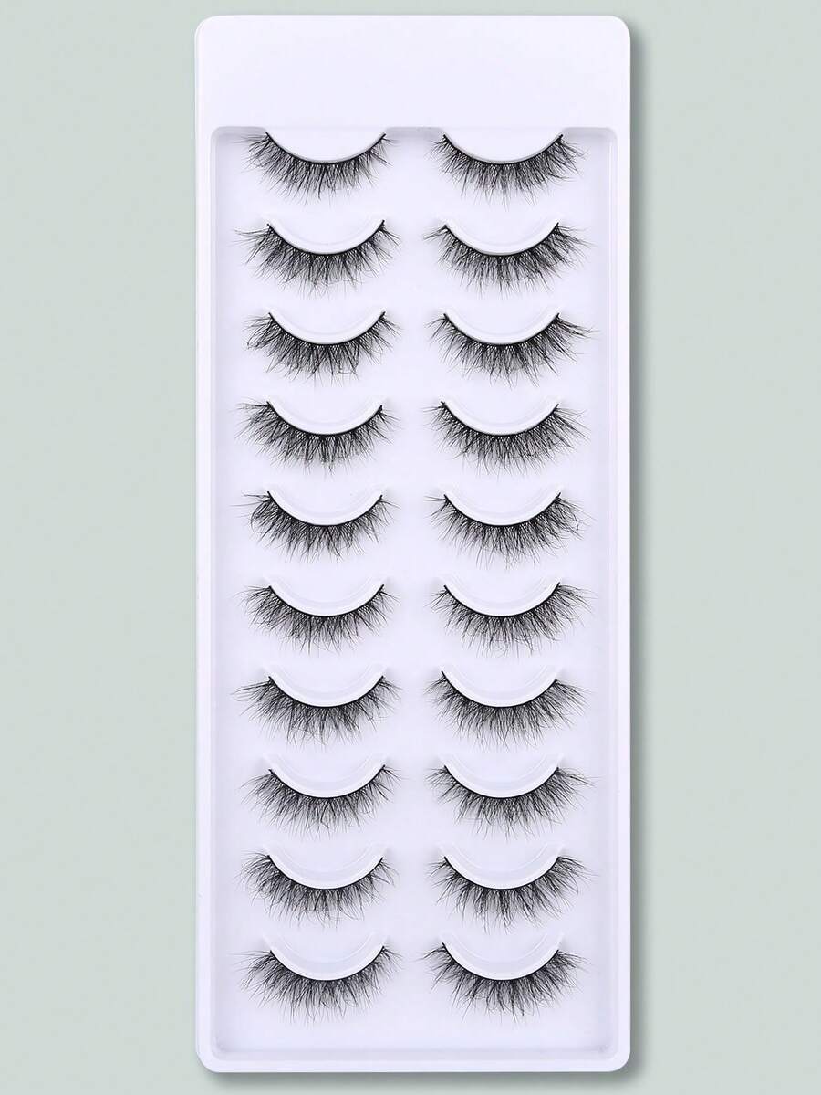 10 Pairs Criss-Cross Messy Eyelashes - Black - View 1