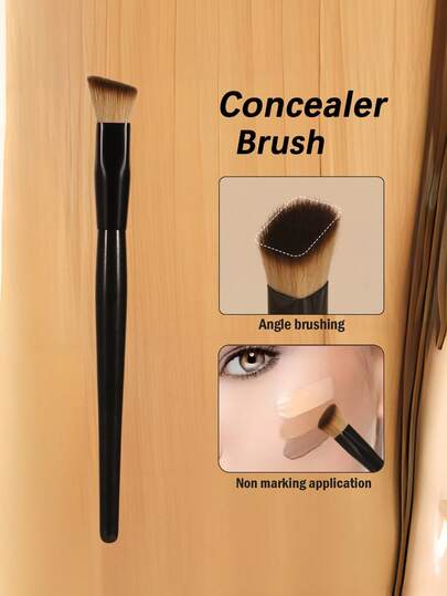 1支眼部遮瑕刷，斜角遮瑕刷，梯形斜头遮瑕刷，柔软眼睑化妆刷，女士多功能遮瑕提亮刷