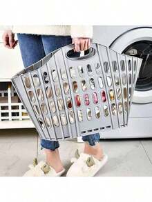 Foldable Laundry Basket With Handle, Large Capacity Clothes Storage Basket Doubles As Plush Doll Organizer, Collapsible Dirty Clothes Hamper For Bedroom/Laundry Room, Space-Saving Wall-Mounted Storage Container - Great For College Students, Moms, Small Apartments (Mother's Day/Back To School) - Multicolor - View 5
