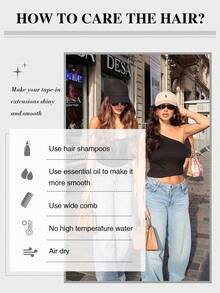 SUYYA Tóc Nối Tóc Không Đường Nối, Keo Dán, 100% Tóc Thật Remy Chất Lượng Salon, Màu Nâu Sô Cô La đến Vàng Caramel, Tóc Thẳng, Chất Lượng Salon, Dành Cho Nữ - S4/27/4 - Xem 8