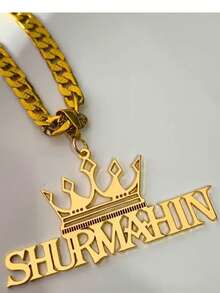 Dây chuyền vàng khắc tên cá nhân hóa phong cách Hip Hop, Dây chuyền Cuban đen thời trang cá nhân hóa, Dây chuyền mặt chữ hình vương miện Hip Hop, Trang sức thép không gỉ dành cho tiệc tùng, Quà tặng Ngày Valentine, Quà tặng dự tiệc, Quà tặng cho bạn trai - Nhiều màu - Xem 5