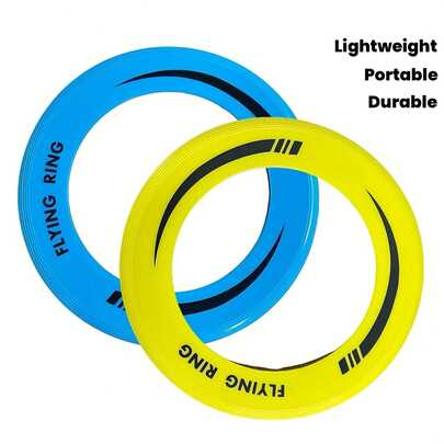 2pcs Hollow Flying Rings - Durable Polypropylene Frisbees, Lightweight And Portable, Suitable For Outdoor Beach, Park, Backyard - Vibrant Mixed Colors (Yellow, Green, Blue) - Perfect For Family Fun, Couples Play And Active Lifestyle, Disc Golf Accessory, Park Recreation Equipment, Playful Design, Sturdy Construction