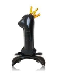 1pc 42 Inch Black Standing Crown Base With 0-9 Numbers, Anniversary, Birthday, Holiday Celebration, Wedding Party Decor - Black - View 8