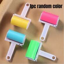 1个可重复使用的宠物毛发去除滚筒 - 配有符合人体工程学的手柄和粘毛刷，可水洗的宠物美容工具，适用于家具、衣物、家居清洁和宠物美容 - 1手柄帶蓋(顏色隨機髮) - 查看 12