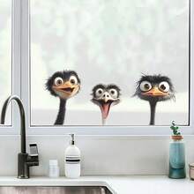 1 buah Stiker Dinding Kepala Burung Unta Lucu untuk Dekorasi Ruangan, Stiker Dinding Vinyl, Stiker yang Dapat Dilepas, Stiker Dinding untuk Mempercantik Latar Belakang Rumah - Kepala burung unta yang lucu - View 5