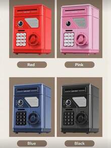 儿童人脸识别存钱罐，自动硬币计数ATM，大容量密码解锁储蓄盒玩具，适合3-6-12岁男孩女孩生日礼物 - 彩色 - 查看 10