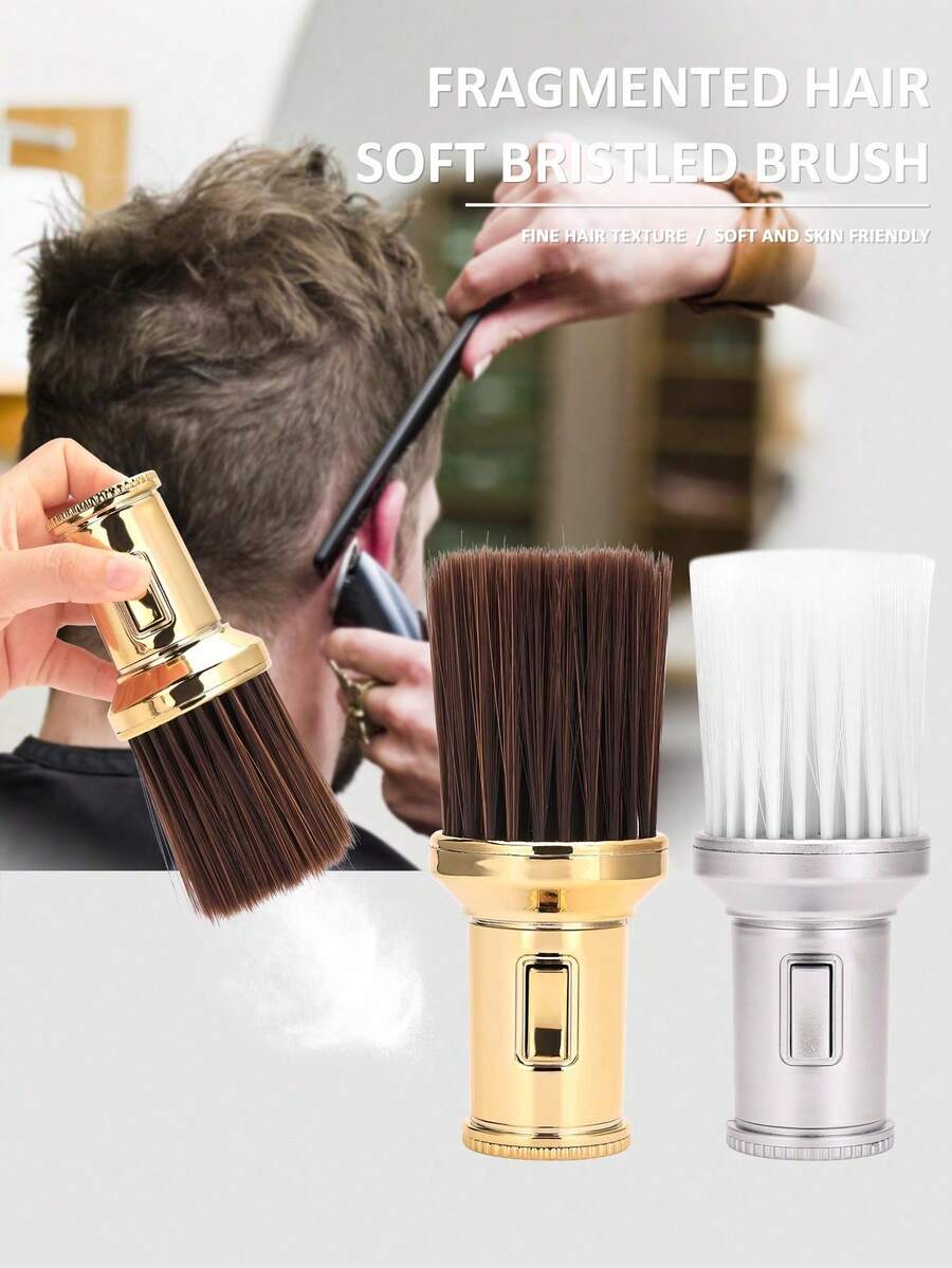 1pc Professional Hairdresser Salon Hair Brush, Neck Duster Brush, Hair Salon Barber Tool Accessory - Multicolor - View 1