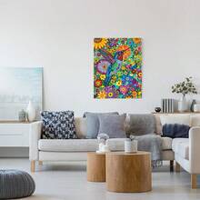 1pc 5D DIY Diamond Painting Colorful Hummingbird & Floral Diamond Art Kit, DIY Handcraft Rhinestone Painting Decor For Living Room Or Bedroom, Perfect For Holiday Gifts - No Frame - View 4