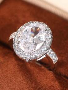 1 chiếc nhẫn nữ đính đá Cubic Zirconia quyến rũ, thích hợp làm quà tặng đám cưới, lễ đính hôn, kỷ niệm, quà tặng ngày Valentine. - 1 # - Xem 6