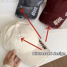 Vintage Washed Denim Baseball Cap, Distressed Adjustable Casual Sun Hat For Couples, Unisex - Multicolor-b - View 8