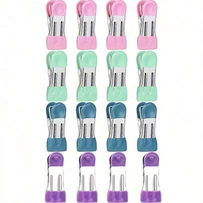 重型金属食品袋夹，末端采用防刮乙烯基涂层，食品包装夹，厨房食品袋夹，照片/文件夹