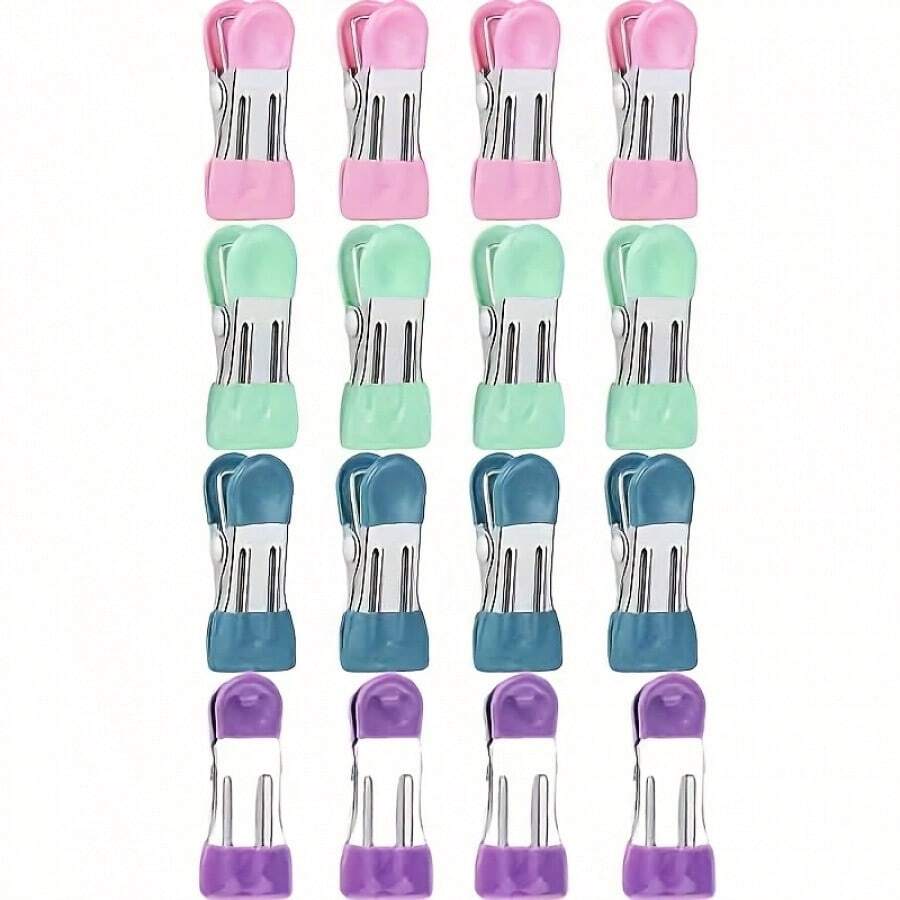 Heavy Duty Metal Food Bag Clips With Scratch-Resistant Vinyl Coated Ends, Food Packaging Clips, Kitchen Food Bag Clips, Photo/Document Clips - Random - View 1