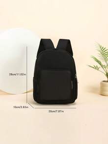 Mochila con estampado de excavadora de dibujos animados, diseño de estampado aleatorio - Negro - Ver 6