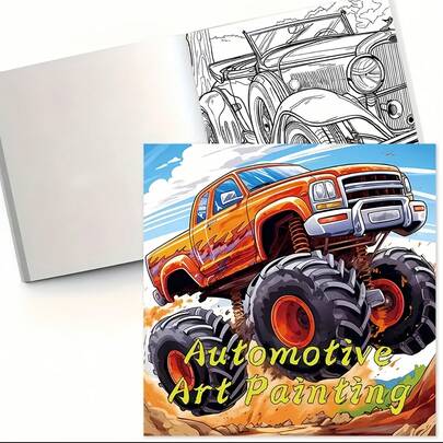 24-Page Thick Paper Cool Truck Coloring Book, Featuring Fun Cartoon Trucks, Creative Relaxation Activity, Ideal Graffiti Book For Birthdays, Festivals And Parties, A Stress-Relief Gift For Car Enthusiasts, Perfect Present For Christmas, Halloween, Back To School, Christmas Eve And Other Holidays