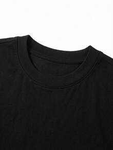 男士夏季休闲健身运动背心，街头嘻哈风格柔软手势字母图案肌肉背心 - 黑色 - 查看 6