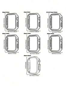 1pc Unisex Fashionable Transparent PC Hollow Shockproof Protective Case Suitable For Apple Watch 40/41/42/44/45/46/49mm Series Ultra/SE/11/10/9/8/7/6/5/4 Smartwatch Accessories - Clear - View 4