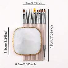 10pcs Japanese Style Resin Palette Nail Art Tools Set, Suitable For Gel Polish Painting And Mixing, Edging - Multicolor - View 6