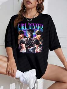 2026: Maglietta con stampa Anime Deepspace Caleb Girl Dinner Love - Realizzata in puro cotone, è morbida e traspirante, adatta sia per uomo che per donna. Questa maglietta casual è perfetta per tutte le stagioni ed è un souvenir alla moda. È ideale per l'uso quotidiano, per gli appassionati di moda urbana e per gli amanti della musica. - nero - Visualizzare 1