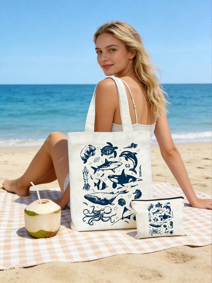 Túi tote vải canvas phong cách xăm hình cổ điển họa tiết động vật biển, túi xách chủ đề bãi biển, túi đeo vai nữ dung tích lớn, túi xách cầm tay di động, túi lưu trữ đa năng, túi đi làm đi chợ, túi đi siêu thị gấp gọn dung tích lớn phong cách thường ngày, quà tặng hoàn hảo cho người yêu đại dương, bạn bè, phụ nữ, mẹ, phù hợp cho Ngày của Mẹ, Ngày Nhà giáo, mùa tựu trường, sinh nhật và các ngày lễ khác, quà tặng hoàn hảo cho bạn bè, phụ nữ, mẹ, giáo viên, sinh viên yêu đại dương, quà tặng hoàn hảo cho kỳ nghỉ bãi biển mùa xuân và mùa hè