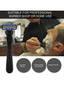6-Layer Razor Head Manual Shaver, Stainless Steel Classic Double Edge Blade Razor Smooth Shaving Beard Moustache Manual Shaver - Multicolor - View 6