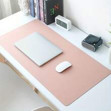 1 Piece Of Leather Mouse Pad, Faux Leather Desk Mat, Waterproof And Stain-Resistant Keyboard Mat, Simple Solid Color Computer Mat, Suitable For Office, Desk, Or Dining Table, Easy To Clean, Available In Various Colors: Pink, Blue, Green, Yellow, Gray, Black. - 淡咖啡 - 查看 5