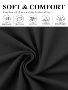 One Solid Color Sports Yoga Headband, Moisture-Wicking Elastic Headband, Suitable For Running And Fitness, Unisex, Autumn And Winter Women's Vacation Hair Accessory, Elegant Scarf-Style Headband, Soft And Comfortable. Summer Beach Hair Band Vacay Sweatband,Holiday,Travel - Multicolor - View 3