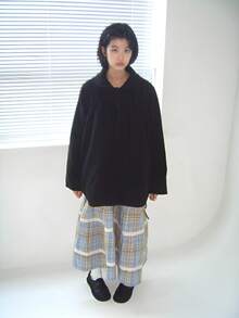 Women Skirts - Blue Grid - View 1