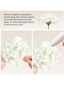 25pcs Artificial Hydrangea Flower Heads, White Daffodil, With Stem Artificial Hydrangea, Bohemian Style Home Decor, Spring Decoration. Suitable For Spring Home Decor, Wedding Decor, Party Decor, Bridal Bouquet Decor. - White - View 4