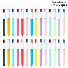 4 Color Fashion Retractable Ballpoint Pen With 1.0 Mm Medium Point And Assorted Ink, 9/19/29-Count Pack In Multicolor - Four-color pen - 查看 1