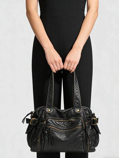 Túi xách tay và túi đeo vai phong cách retro, túi xe máy thời trang châu Âu và Mỹ những năm 2000, túi tote du lịch dung tích lớn, phù hợp cho các chuyến đi chơi, công tác, đi làm và các chuyến đi ngắn.