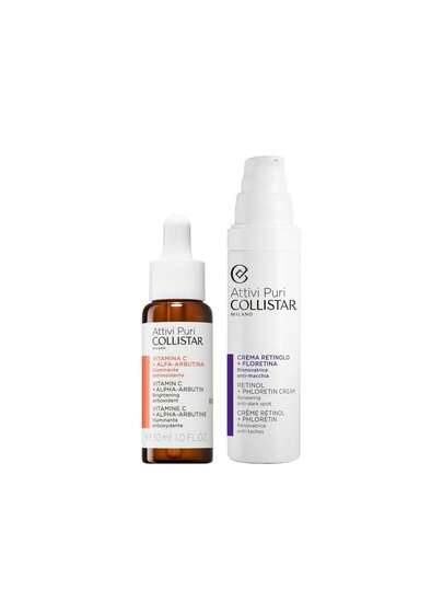 Collistar [Bundle] Attivi Puri Vitamin C + Alfa-Arbutin Serum 30 Ml + Active Pure Retinol + Phloretin Cream 50 Ml