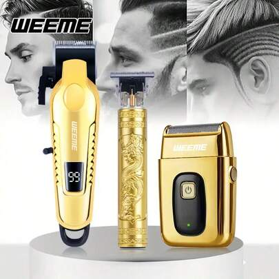 新款男士电动理发剪套装：无线设计，方便携带，适合在家或外出理发和修剪胡须，可同时满足多种需求。WEEME品牌合作款，是送给男孩的最佳礼物。