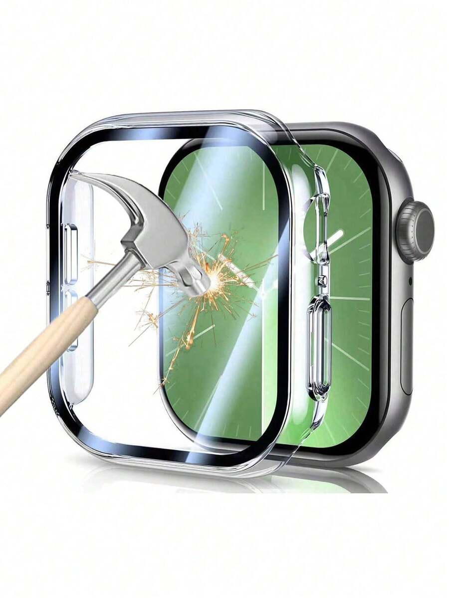 Ốp bảo vệ 3 trong 1, bao gồm cả miếng dán màn hình, tương thích với dòng sản phẩm 10/9/8/SE2/7/6/SE/5/4/3/2/1 - Khung bảo vệ siêu mỏng 49mm/46mm/42mm/45mm/44mm/41mm/40mm | Ốp bảo vệ PC cứng cáp bao phủ toàn diện | Ốp bảo vệ đồng hồ siêu mỏng độ phân giải cao - Trong suốt - Trong sáng - Xem 1