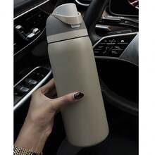 OwaIa(Off Road)Double Drink Outdoor Camping Kettle With Straw, Insulated Large Capacity 32 Oz /945ML Bicycle Water Bottle,  Double Vacuum Insulated Water Bottle, Frozen Drinks, Beautiful Appearance, Exquisite Work, Suitable For Camping, Work, Indoor Use-Keeps Ice For 8–12 Hours. - Nâu nhạt - Xem 2