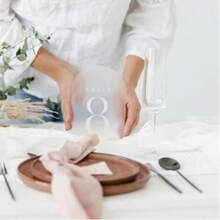 White Arched Wedding Table Numbers 1-15/1-20/1-30 With Stands, 5x7 Inch White Acrylic Arch Sign With Numbers, Acrylic Table Numbers For Wedding Reception - View 7