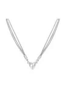 1件 - 新款奢华高档心形钛钢项链，多层配饰项链，甜美、酷炫、大胆的女孩项圈链 - 彩色 - 查看 7